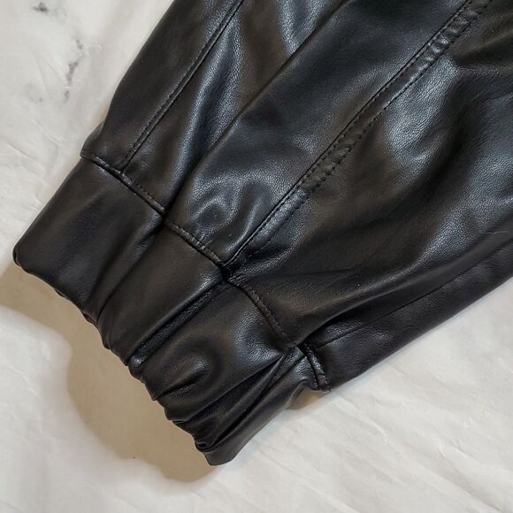 Madden NYC Black Faux Leather Joggers - Picture 7 of 8